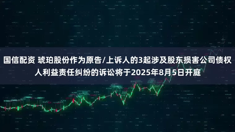 国信配资 琥珀股份作为原告/上诉人的3起涉及股东损害公司债权人利益责任纠纷的诉讼将于2025年8月5日开庭